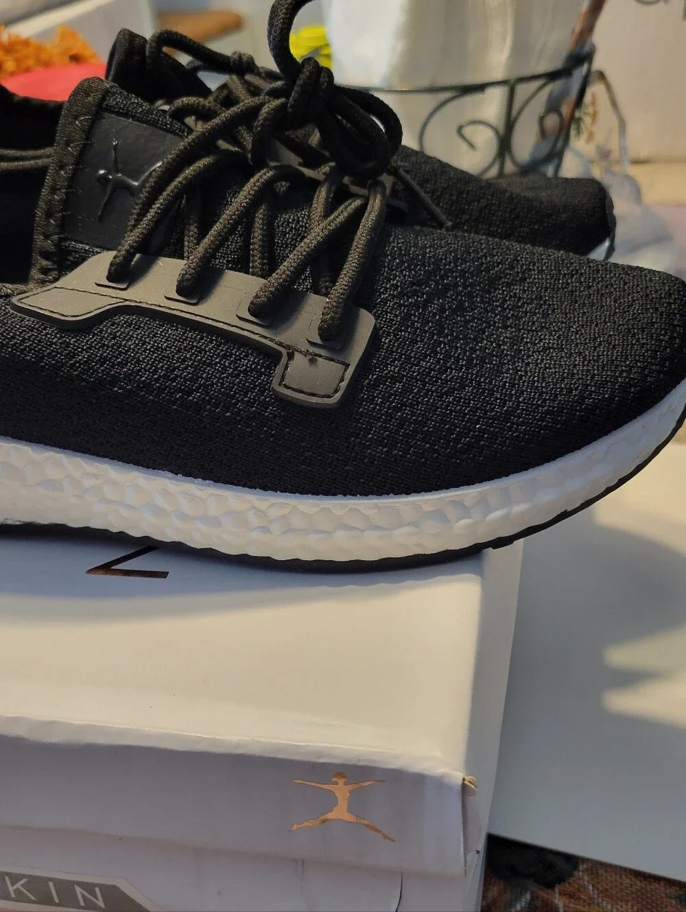 Danskin Black Knit Athletic Sneakers with White Midsole